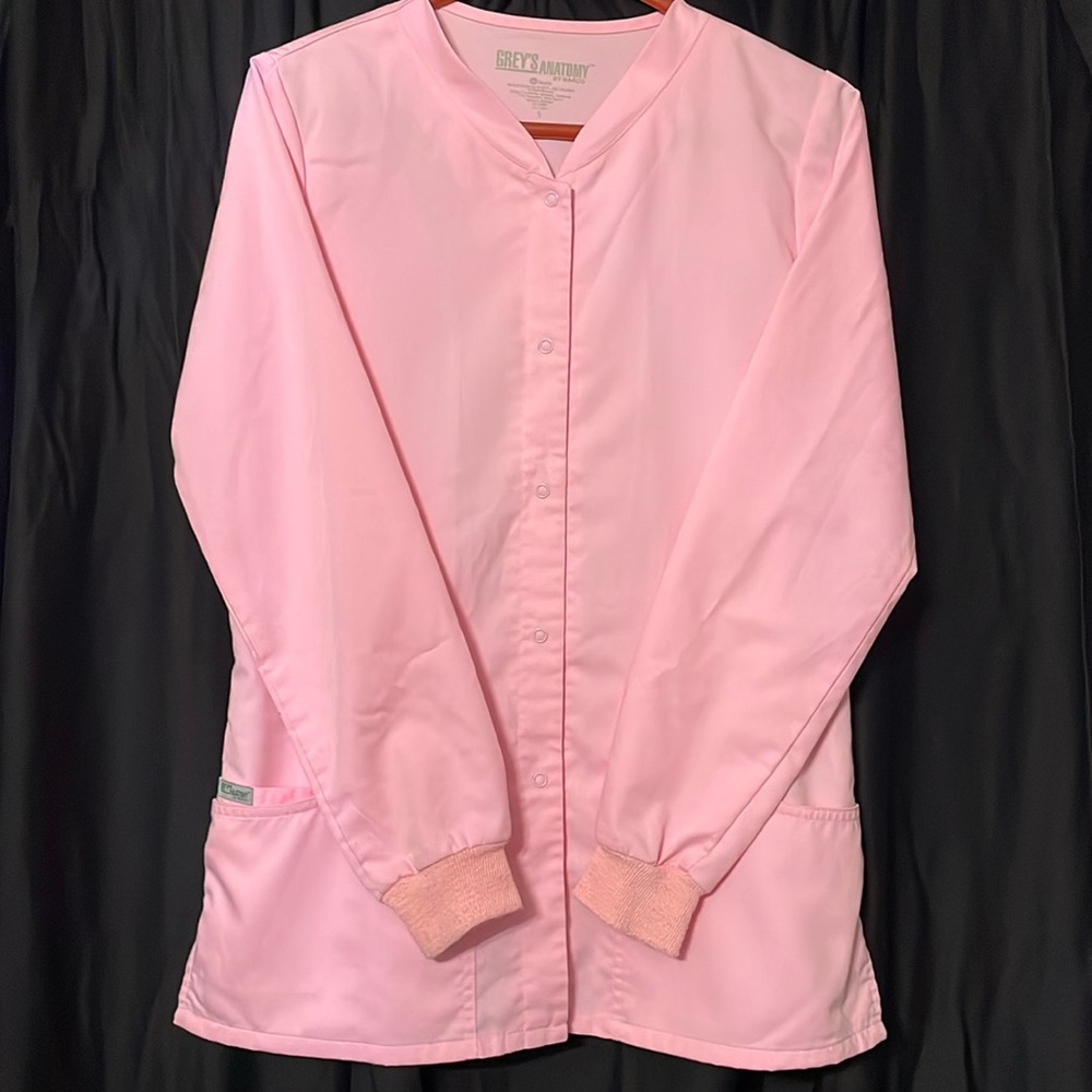 Grey’s Anatomy scrub jacket, size small, pink